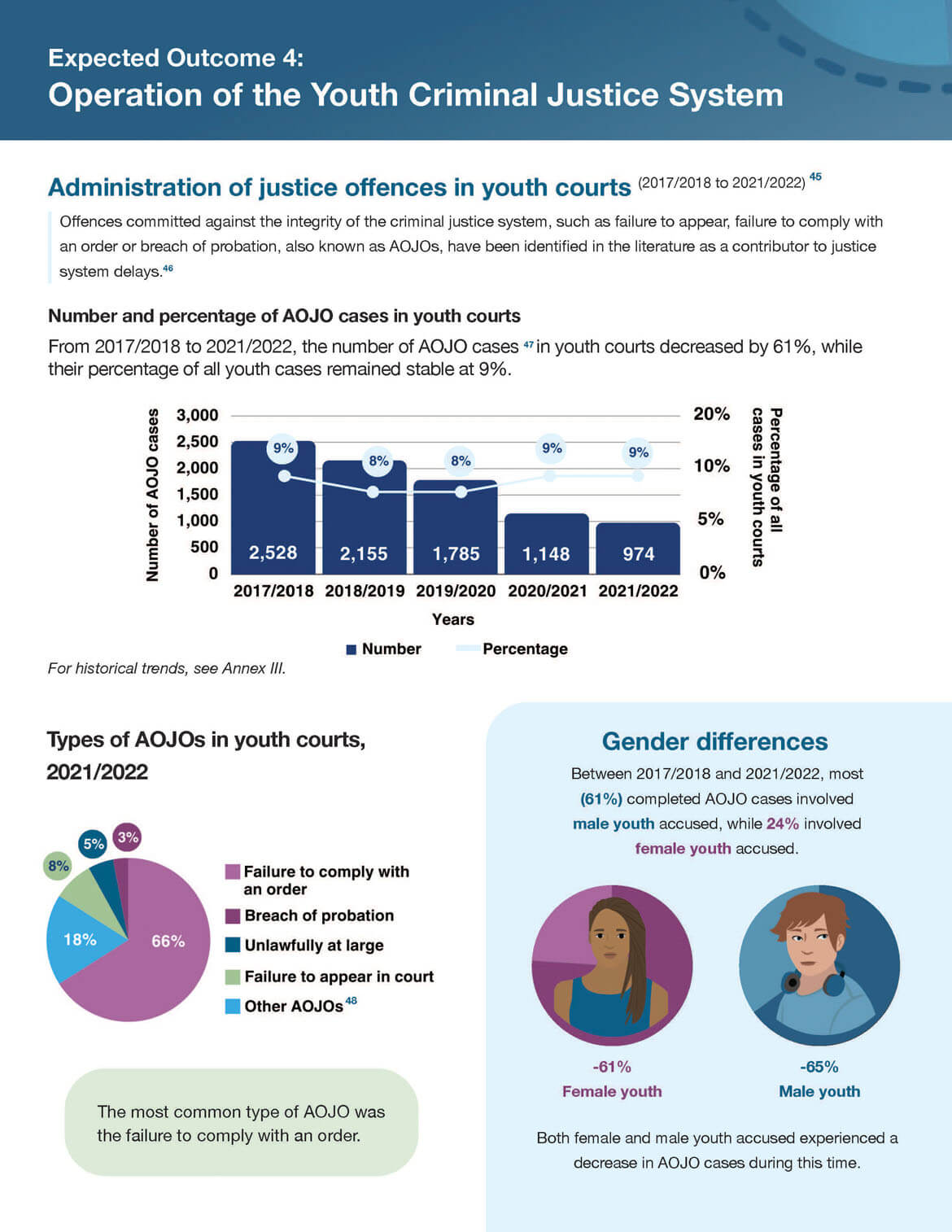Expected outcome 4: Operation of the Youth Criminal Justice System