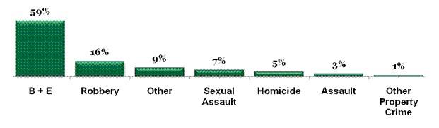 Figure 1 illustrates the nature of the offences associated with the file reviews on a bar graph.