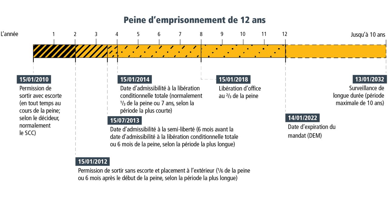 Figure&nbsp;1&nbsp;: Peine simple de 12&nbsp;ans assortie d&rsquo;une ordonnance de surveillance de longue durée (OSLD)