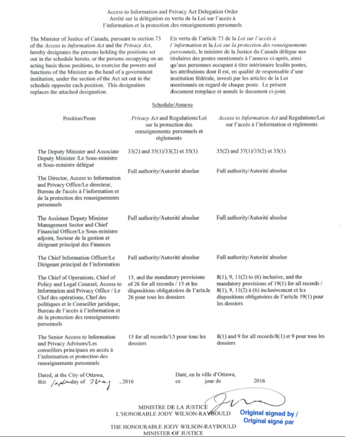 Ordonnance de d&eacute;l&eacute;gation de pouvoirs d&eacute;crit ci-dessous